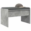 Koridoriaus suolas su pagalve Betono pilka 63 x 38 x 40 cm