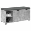 Koridoriaus suolas su pagalve Betono Pilka 100 x 38 x 46 cm