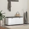 Koridoriaus suolas su pagalve Baltas 100 x 38 x 46 cm