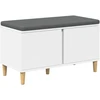 Koridoriaus suolas su pagalve su durimis Baltas 80 x 38 x 46 cm