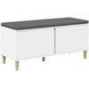 Koridoriaus suolas su pagalve Baltas 100 x 38 x 46 cm