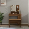 Kosmetinio staliuko komplektas su LED, rudas ąžuolo, mediena
