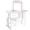 Kosmetinis staliukas su LED, baltas, 95x50x133,5cm, pušis