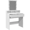 Kosmetinis staliukas su LED, baltos spalvos, 80x41x144,5cm