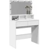 Kosmetinis staliukas su LED, baltos spalvos, 80x41x134,5cm
