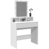 Kosmetinis staliukas su LED, baltos spalvos, 80x41x144,5cm