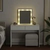 Kosmetinis staliukas su LED, baltos spalvos, 100x40x130cm