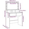 Kosmetinis staliukas su LED, baltos spalvos, 80x41x134,5cm