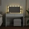 Kosmetinis staliukas su LED, baltos spalvos, 100x40x120cm