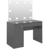 Kosmetinis staliukas su LED, blizgus pilkas, 110x55x145cm, MDF