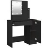 Kosmetinis staliukas su LED, juodas, 86,5x35x136cm