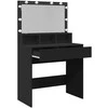 Kosmetinis staliukas su LED, juodos spalvos, 80x41x134,5cm
