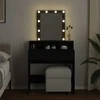 Kosmetinis staliukas su LED, juodos spalvos, 80x41x144,5cm