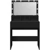Kosmetinis staliukas su LED, juodos spalvos, 80x41x134,5cm