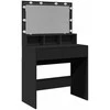 Kosmetinis staliukas su LED, juodos spalvos, 80x41x134,5cm