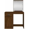 Kosmetinis staliukas su LED lemputėmis, rudas, 90x42x132,5cm