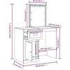 Kosmetinis staliukas su LED lemputėmis, rudas, 90x42x132,5cm