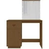 Kosmetinis staliukas su LED, medaus rudas, 95x50x133,5cm, pušis