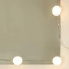 Kosmetinis staliukas su LED/spintelėmis, juodas, mediena