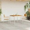 Sodo Kėdė 2 pcs Kietas teak mediena ir nerūdijantis plienas