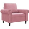 Sofa Krėslas, rožinės spalvos, 60cm, aksomas
