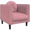 Sofa Krėslas su pagalvėle, rožinės spalvos, aksomas