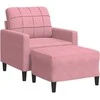 Sofa Krėslas su pakoja, rožinės spalvos, 60cm, aksomas