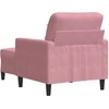 Sofa Krėslas su pakoja, rožinės spalvos, 60cm, aksomas