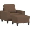 Sofa Krėslas su pakoja, rudos spalvos, 60cm, audinys
