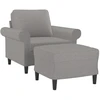 Sofa Krėslas su pakoja, šviesiai pilkos spalvos, 60cm, audinys