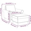 Sofa Krėslas su pakoja, šviesiai pilkos spalvos, 60cm, audinys