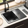 Kriauklė 80% Kvarcas ir 20% Derva 560 x 460 mm Juoda
