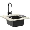 Kriauklė Juoda 370 x 460 mm 80% Kvarcas ir 20% Derva
