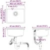 Kriauklė 80% Kvarcas ir 20% Derva 470 x 440 mm Juoda