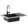 Kriauklė Juoda 780 x 500 mm 80% Kvarcas ir 20% Derva