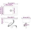 Kriauklė Juoda 780 x 500 mm 80% Kvarcas ir 20% Derva