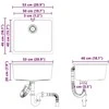 Kriauklė 80% Kvarcas ir 20% Derva 530 x 460 mm Pilka