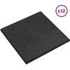Kritimo apsaugos plytelės 12 pcs Juoda 50 x 50 cm Guma