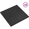 Kritimo apsaugos plytelės 6 pcs Juoda 50 x 50 cm Guma