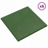 Kritimo apsaugos plytelės 6 pcs Žalia 50 x 50 cm Guma