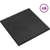 Kritimo apsaugos plytelės 6 vnt. Juoda 50 x 50 cm Guma