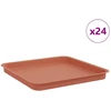Kvadratinis gėlių padėklas 24 vnt. Raudona plyta Plastmasė