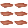 Kvadratinis gėlių padėklas 6 vnt. Raudona plyta 15 x 15 x 2 cm