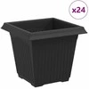 Kvadratinis gėlių vazonas 24 pcs Juoda 16 x 16 x 14 cm