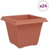 Kvadratinis gėlių vazonas 24 pcs Raudona plyta Plastmasė