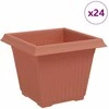 Kvadratinis gėlių vazonas 24 pcs Raudona plyta 20 x 20 x 16 cm