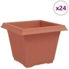 Kvadratinis gėlių vazonas 24 pcs Raudona plyta Plastmasė