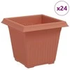 Kvadratinis gėlių vazonas 24 pcs Raudona plyta 16 x 16 x 14 cm