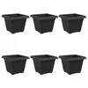Kvadratinis gėlių vazonas 6 pcs Juoda 28,5 x 28,5 x 22 cm