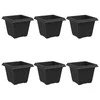 Kvadratinis gėlių vazonas 6 pcs Juoda 33 x 33 x 26 cm Plastmasė